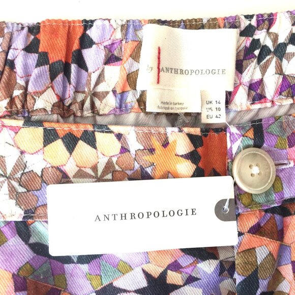 NWT - Anthropologie Geometric / Kaleidoscope Wide Leg Pants Size 10 NEW - Picture 4 of 8